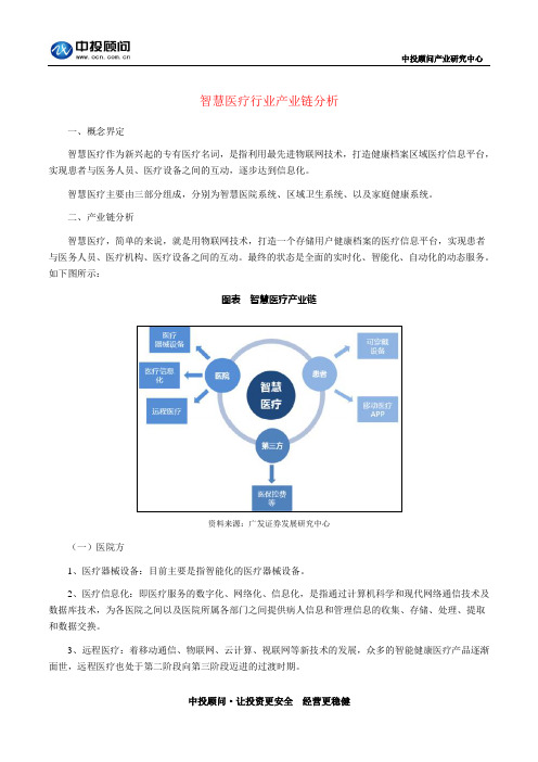 智慧医疗行业产业链分析