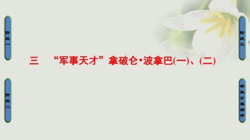 2017_2018学年高中历史专题3欧美资产阶级革命时候的杰出人物三“军事天才”拿破仑波拿巴一二课件