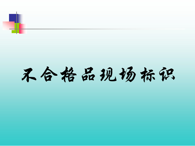 不合格品现场标识讲解