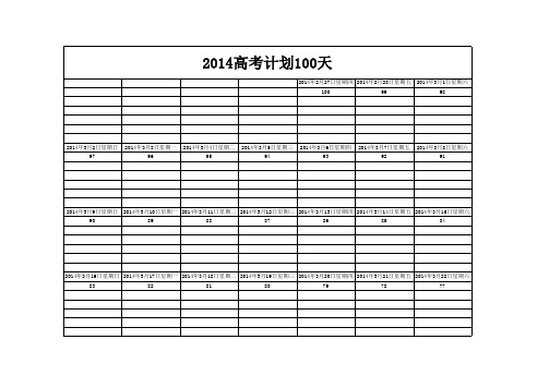 2014高考倒计时100天计划表