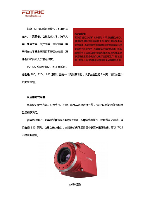 飞础科科研热像仪,各有什么优势？