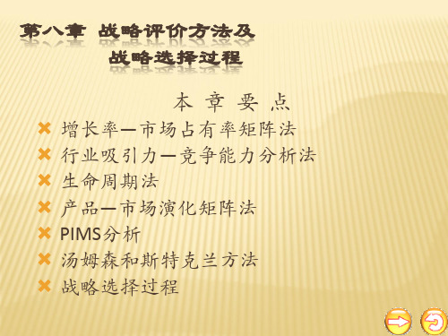 第八章 战略评价方法及战略选择过程  企业战略管理PPT课件