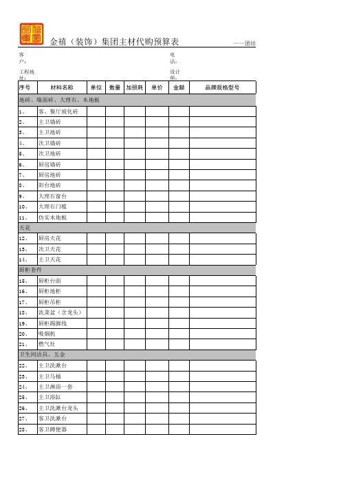 主材代购单