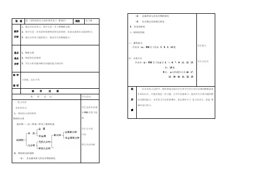 第二章物质转化与材料利用复习(3课) 九年级科学上：第2章 物质转化与材料利变用教案浙教版