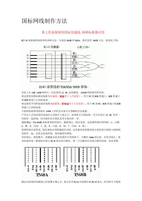 国标网线制作方法