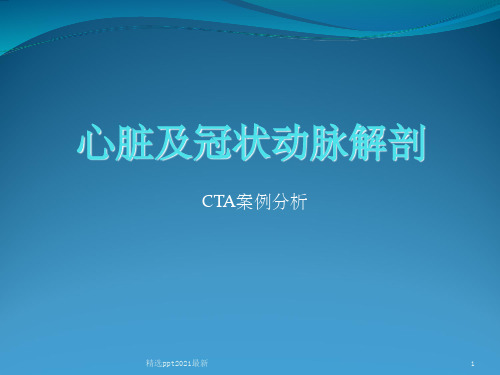 CT心脏冠脉ppt课件