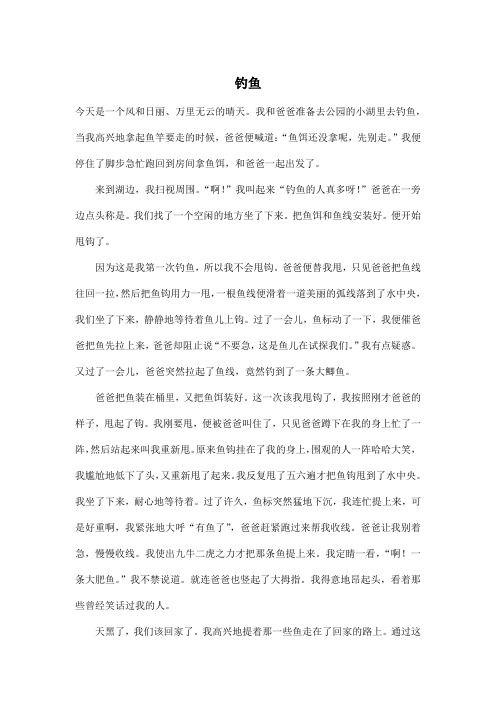 钓鱼_初中初一作文700字_1