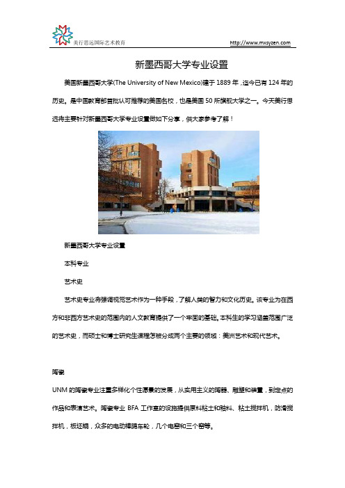 新墨西哥大学专业设置