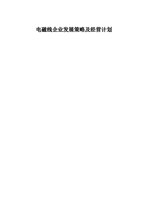 电磁线企业发展策略及经营计划