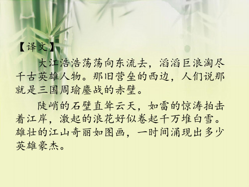 课件念奴娇赤壁怀古宋苏轼大江东去浪淘尽千古风流人