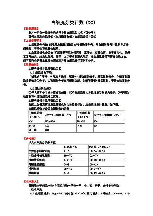 临检--白细胞分类计数