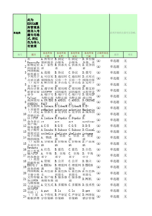 8 网络商务信息收集与交换 单选