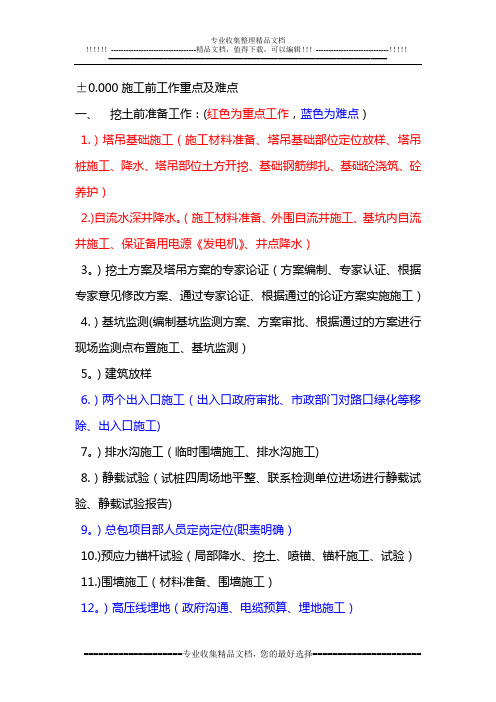地下室施工重点及难点