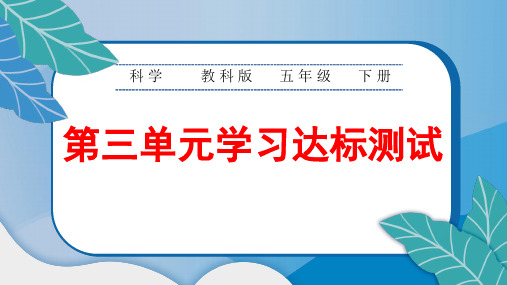 教科版小学五年级科学下册第三单元综合达标测试卷含答案