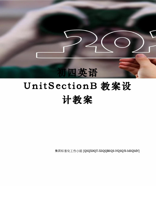 初四英语UnitSectionB教案设计教案