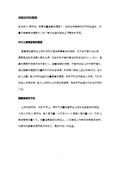 测量宫高和腹围