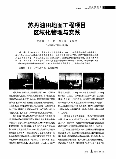 苏丹油田地面工程项目区域化管理与实践