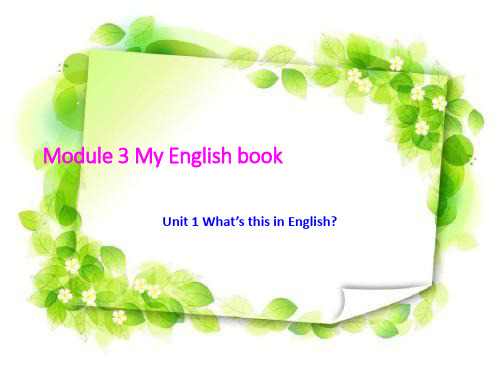初中七年级英语上册 Starter Module 3 Unit 1 What's this in English课件 (新版)外研版