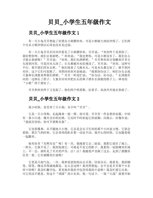 贝贝小学生五年级作文