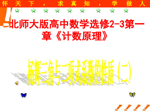 高考数学 第一章《计数原理》杨辉三角与二项式系数的性质(二)课件 精品