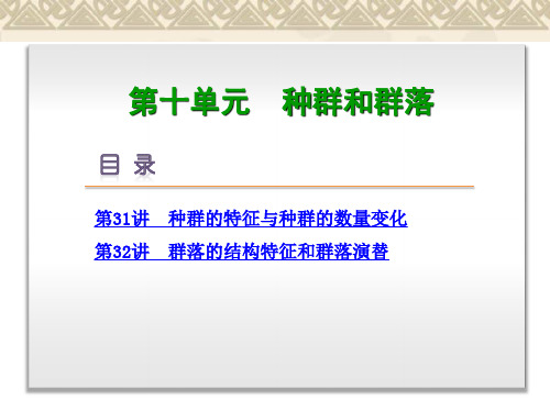 (安徽专用)高考生物一轮复习 第10单元 种群和群落课件 新人教版