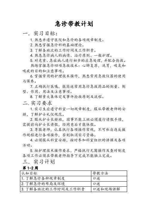 急诊带教计划