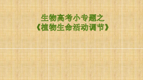 2020年高考生物复习小专题之《植物生命活动调节》(共24张PPT)