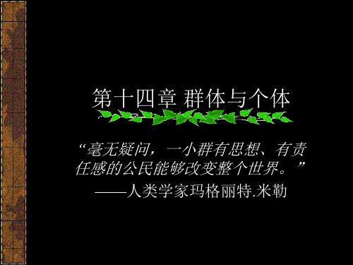 社会心理学 第十四章 群体与个体