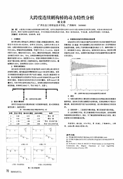 大跨度连续刚构桥的动力特性分析