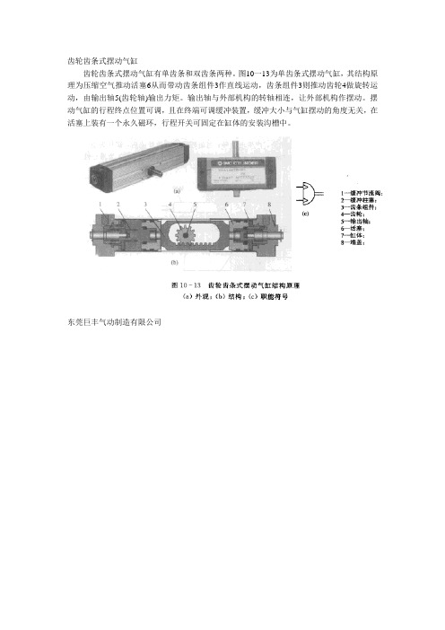 齿轮齿条式摆动气缸