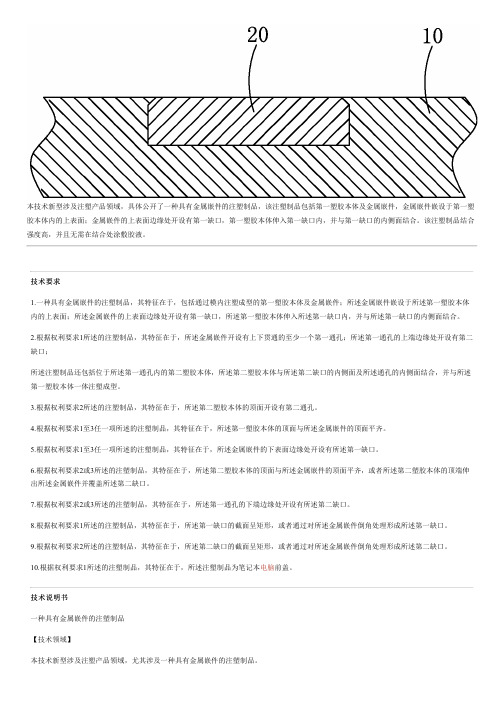 具有金属嵌件的注塑制品的制作流程