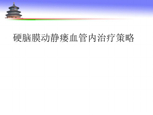 DAVF硬脑膜动静瘘血管内治疗策略学习课件(上)