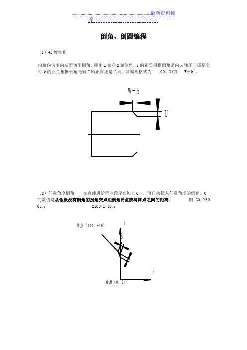 数控车床 倒角、倒圆编程