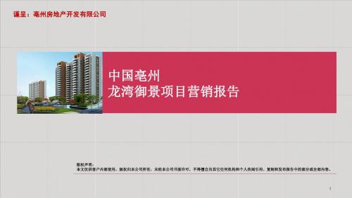2019中国亳州龙湾御景项目营销报告46p 共47页