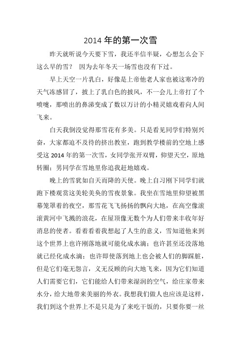2014年的第一次雪