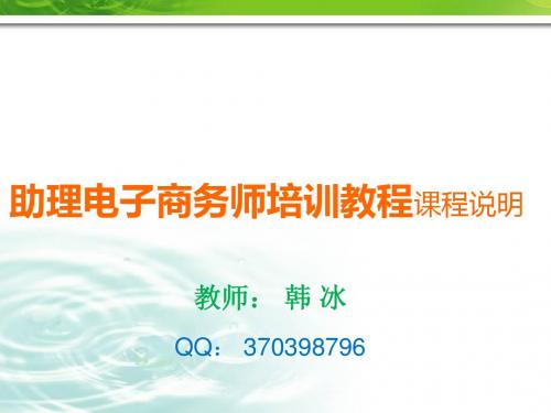 助理电子商务师培训教程课程说明-精品文档