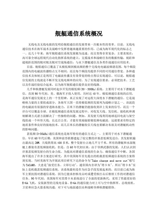 舰艇通信系统概况(1)