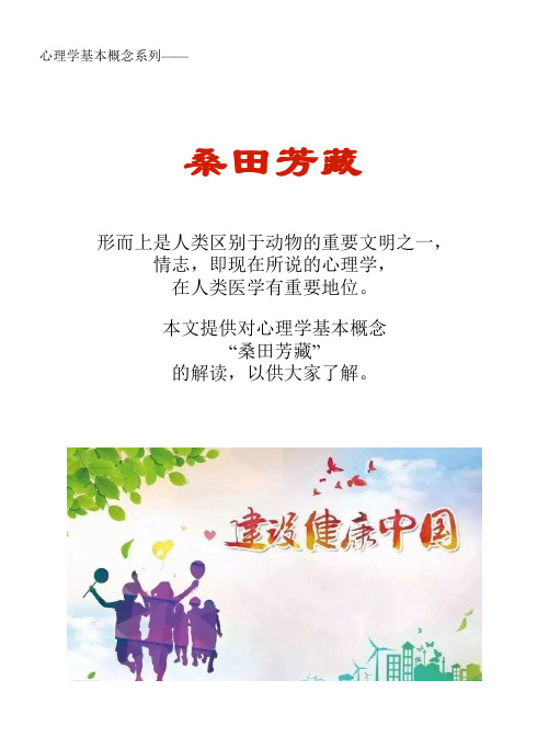 心理学基本概念系列文库：桑田芳藏