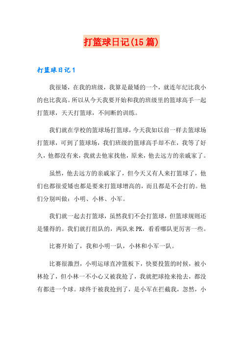 打篮球日记(15篇)