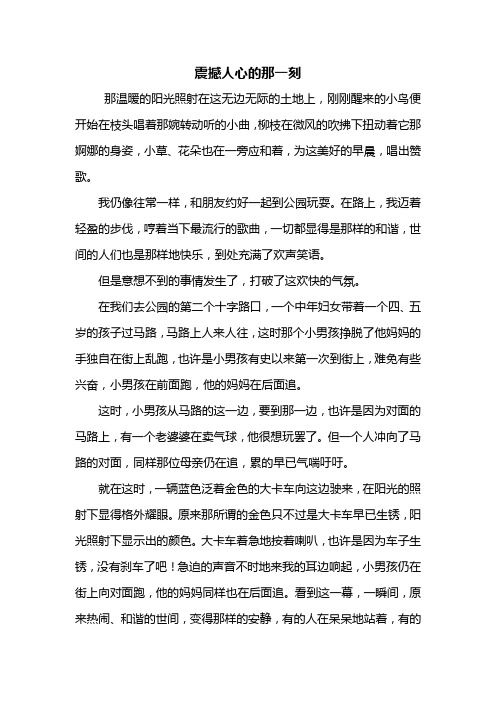 初一作文：震撼人心的那一刻作文1000字