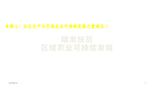 高考地理三轮复习 精准扶贫——区域农业的可持续发展(共20张ppt)