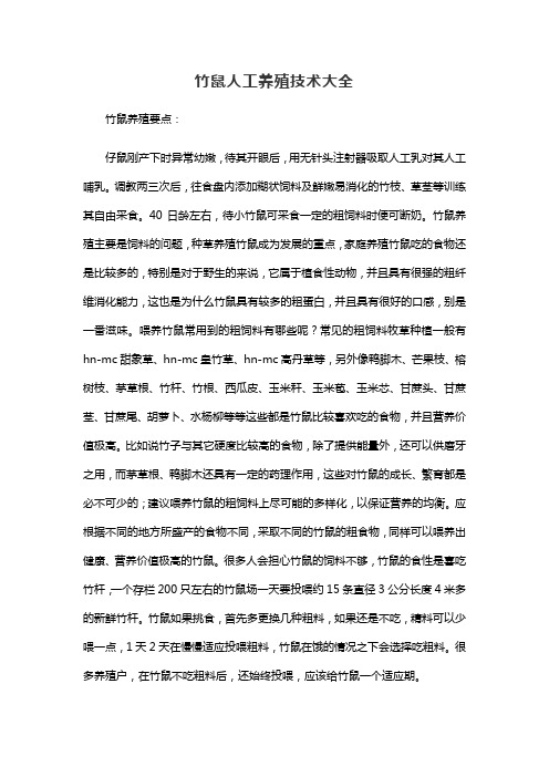 竹鼠人工养殖技术大全
