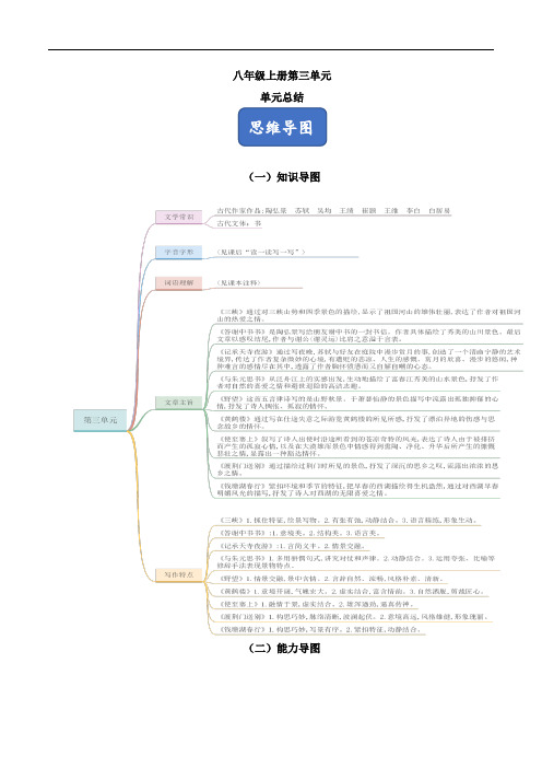 部编版八年级语文上册第三单元单元总结