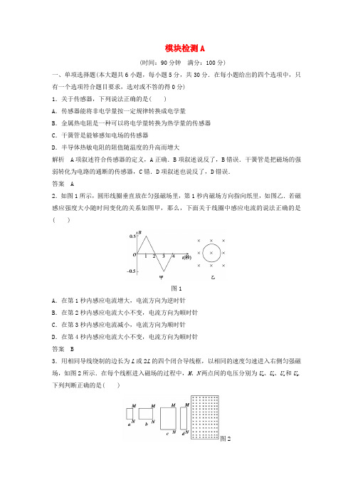 【创新设计】高中物理 模块检测同步训练 新人教版选修3-2