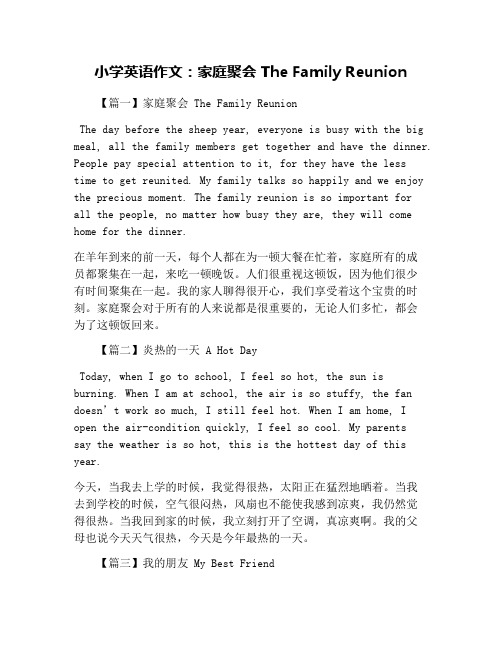 小学英语作文：家庭聚会 The Family Reunion