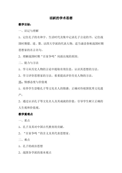 活跃的学术思想