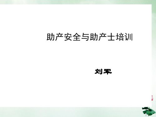 助产安全与助产士培训课件(PPT39页)