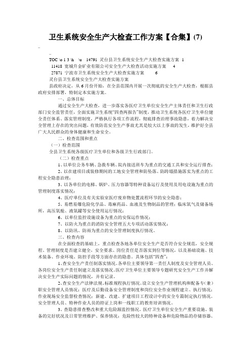 卫生系统安全生产大检查工作方案【合集】(7)