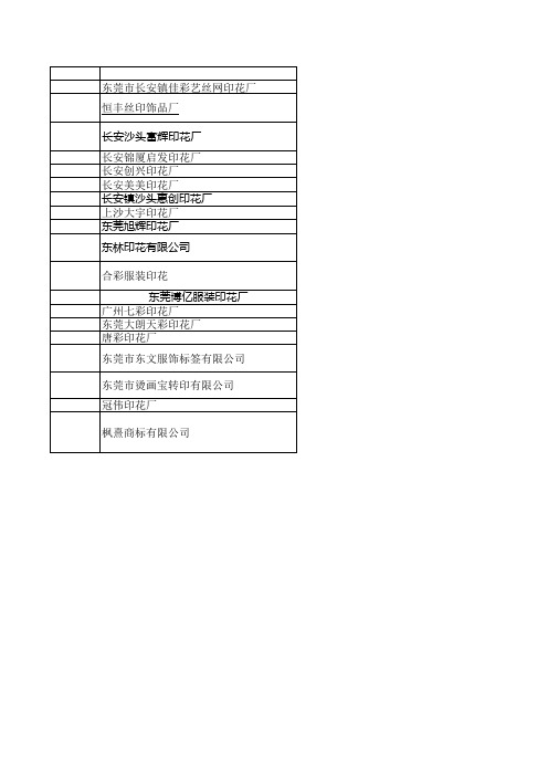东莞印花厂名录1