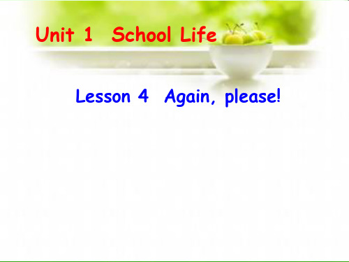 新鲁科版四上英语Unit 1Lesson 4 Again, please课件